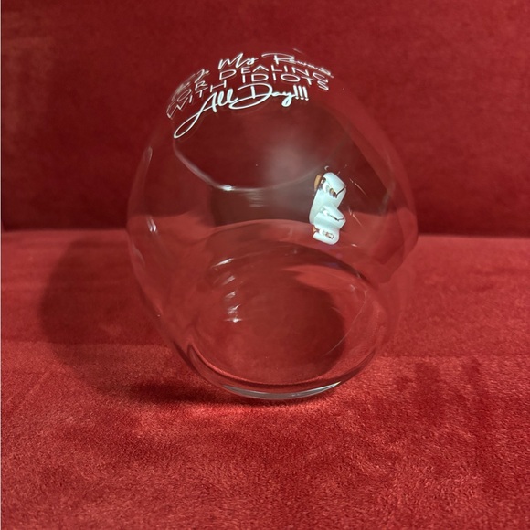 Reward FOR DEALING WITH IDIOTS - Clear Glass Wine Tumbler - Picture 4 of 5